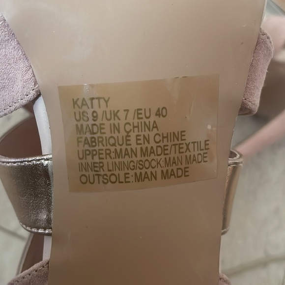 NWOT JustFab Katty Lace-Up Stiletto Heel Booties Cocktail Party Metallic Pink 9 - Picture 7 of 7